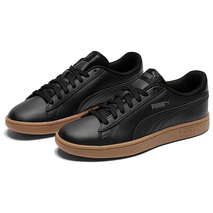 Puma Tênis Cano Baixo Smash V2 Tênis Unissex Preto Marrom 365215-12