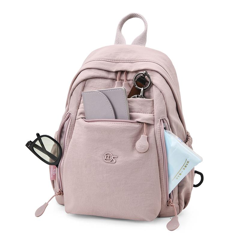 Women's Small Nylon Backpack Lightweight Waterproof Daypack with Front Pocket for Travel Daily Use