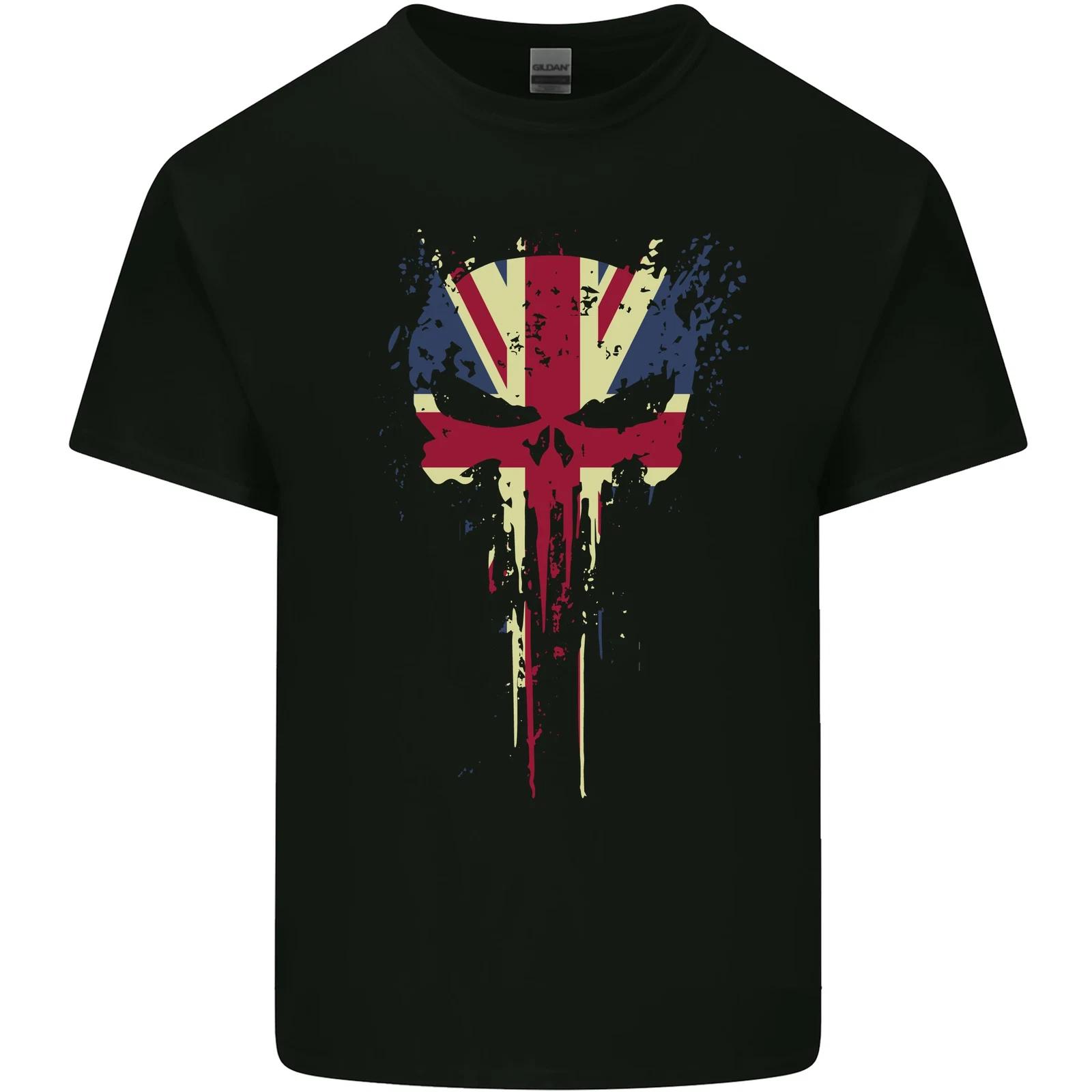Union Jack Skull Gym St Georges Day Kids T-Shirt Childrens S