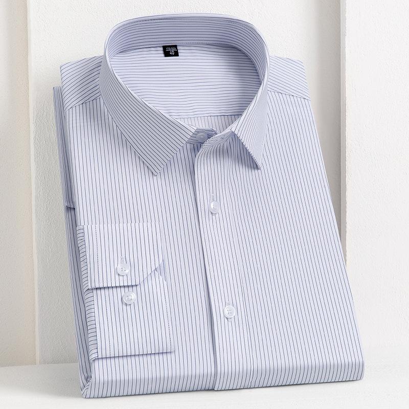 Anti-Wrinkle Men Shirt Long Sleeves Dress Shirts For Men Slim Fit Camisa Social Business Blouse White Office Shirt Male Clothing