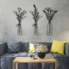 3 Piece Floral Metal Wall Art Minimalist Modern Home Decor