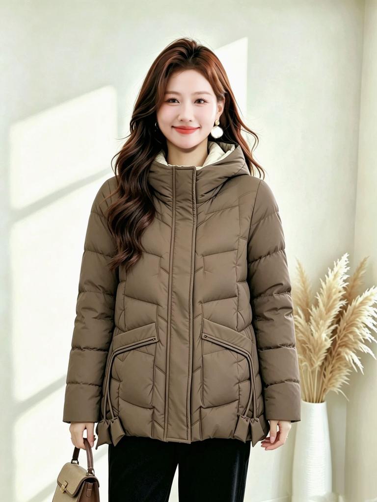 Short hooded cotton-padded women's thickened warm loose coat winter cotton-padded jacket new small cotton-padded women's clothing