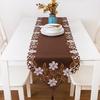 High Quality Luxury Satin Material Embroidered Tablecloth Manual Hollowing Home Decloration Table Cover Cloth Runner