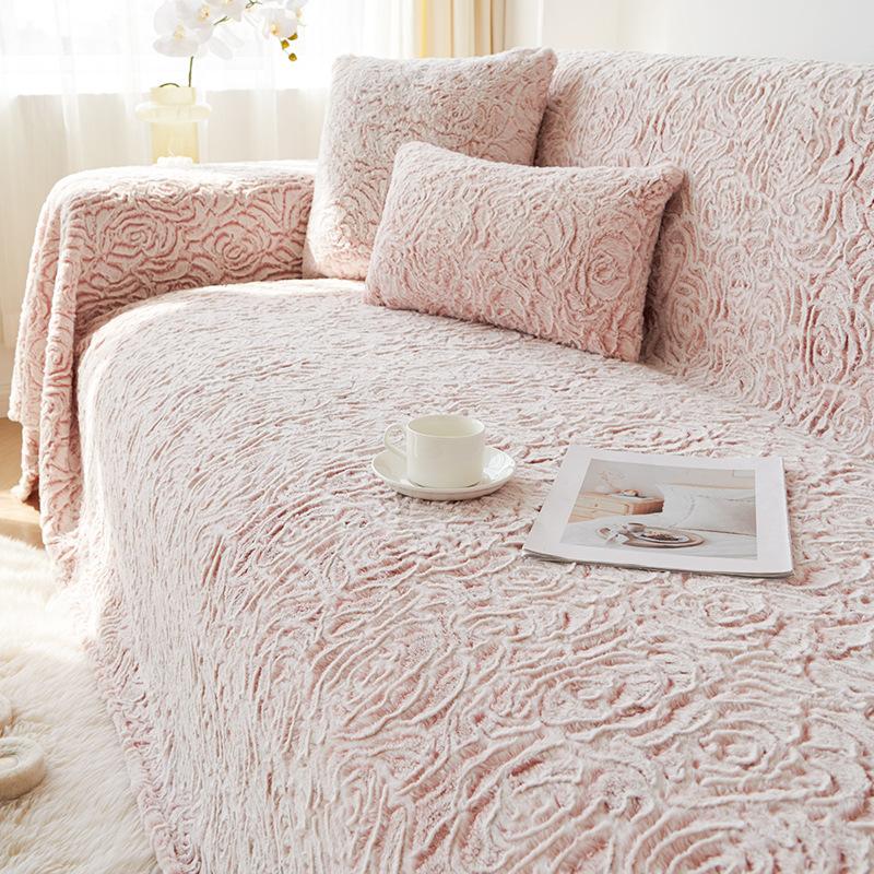 

Высококачественный легкий роскошный бархатный чехол для дивана с тиснением, ткань для осеннего и зимнего дивана, универсальный универсальный чехол, утолщенная подушка-одеяло 180*130cm