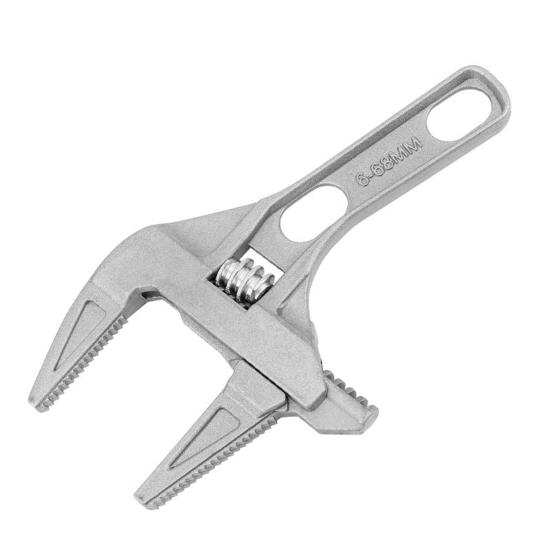 Adjustable Wrench Precision Scale Markings Extra-Wide 68mm Mouth Opening Compact Size Short Handle Wrench Home Repair Tool