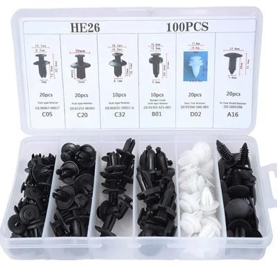 Auto-Befestigungsclip Gemischt Auto-Karosserie Druck-Halteclip Stift Niete Stoßstange Türverkleidung Panel Haltebefestigung Kit Kunststoff Nylon Schnalle