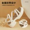 Augustine Sandals Women's Outer Wear 2025 New Summer Platform Roman Fairy Wind Thick Heel Beach Cool Slippers