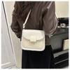 Bag Women's Autumn and Winter New Plush Splicing Messenger Bag Simple Commuting Temperament Versatile Shoulder Small Square Bag