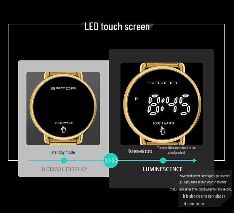 Sanda Men's Stylish Single-Touch Mesh Band Electronic Watch