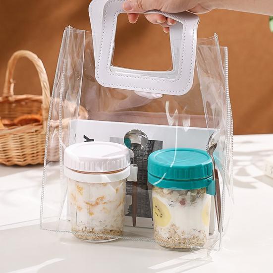 6Pcs Overnight Oat Containers with Lids Food Grade BPA Free Heat-Resistant Glass Mason Jars Airtight Leak-Proof Overnight Oats Jars