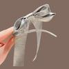 Hairpin French Style Satin Long Ribbon Bow Decor Anti-slip Teeth Back Head Hair Clip Strong Clamping Force Versatile Hair Clip