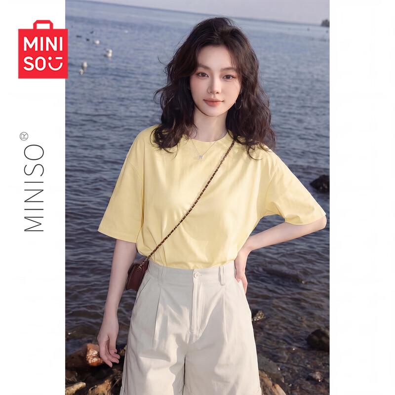 Женская хлопковая футболка с коротким рукавом MINISO XL