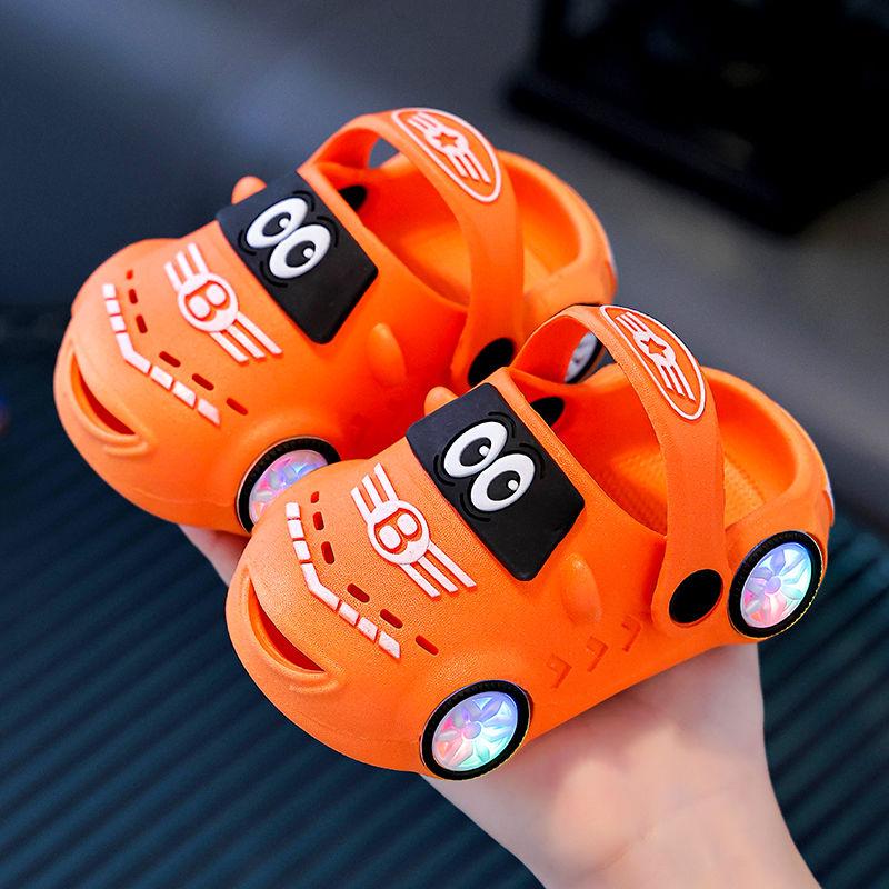 Summer Children's Car Light-emitting Non-slip Soft Bottom Large and Small Children's Bathroom Baby Sandals Slippers Children's Slippers New