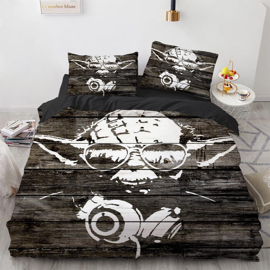 Cartoon Yoda Beddengoed Sets Anime Films Dekbedovertrek Sets Dekbedovertrek Kussensloop Kawaii Kinderen Jongen Verjaardagscadeaus