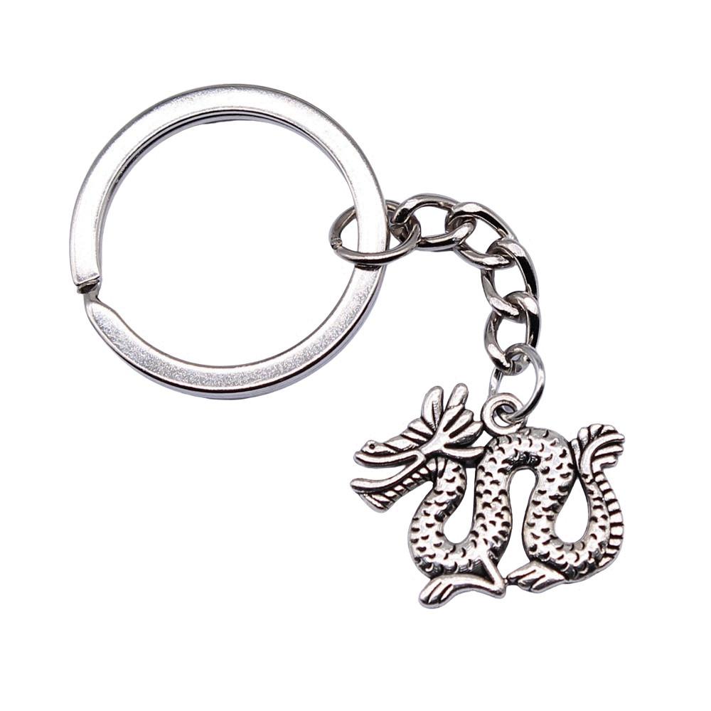 Medical Caduceus Charm Dragon Anime Keychain Hospital Souvenir 28mm Ring