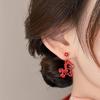 Chinese Zodiac Red Horse Stud Earrings: Festive New Year Jewelry for Women