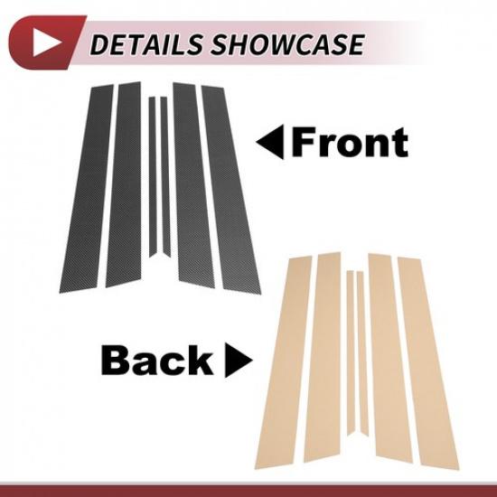 Pack of 6 For Nissan Sentra Door Pillar Window Trim Carbon Fiber Pattern Black