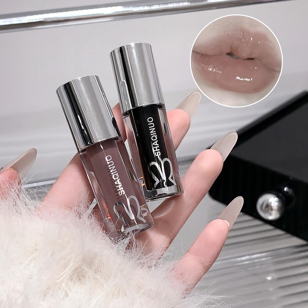 Soft and Lightweight Lip Gloss, Smoky Mirror Lip Glaze, Shimmering Glass Lip Gloss, Hydrating Watery Lip Gloss Lip Makeup Gift