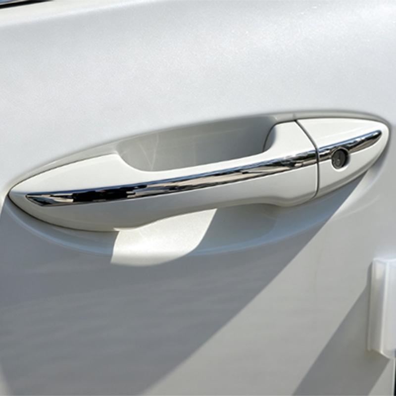 Door Handle Cover Trim 2014-2018, ABS Exterior Replacement Cap with Insert Detail for Daily Wear Cleanup Use Part