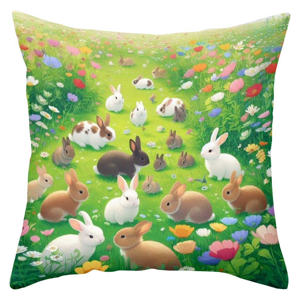 Colorful Bunny And Farm Scenes Printed Decorative Throw Pillows Polyester pillowcase,sofa  cushion cov Headboard Pillow