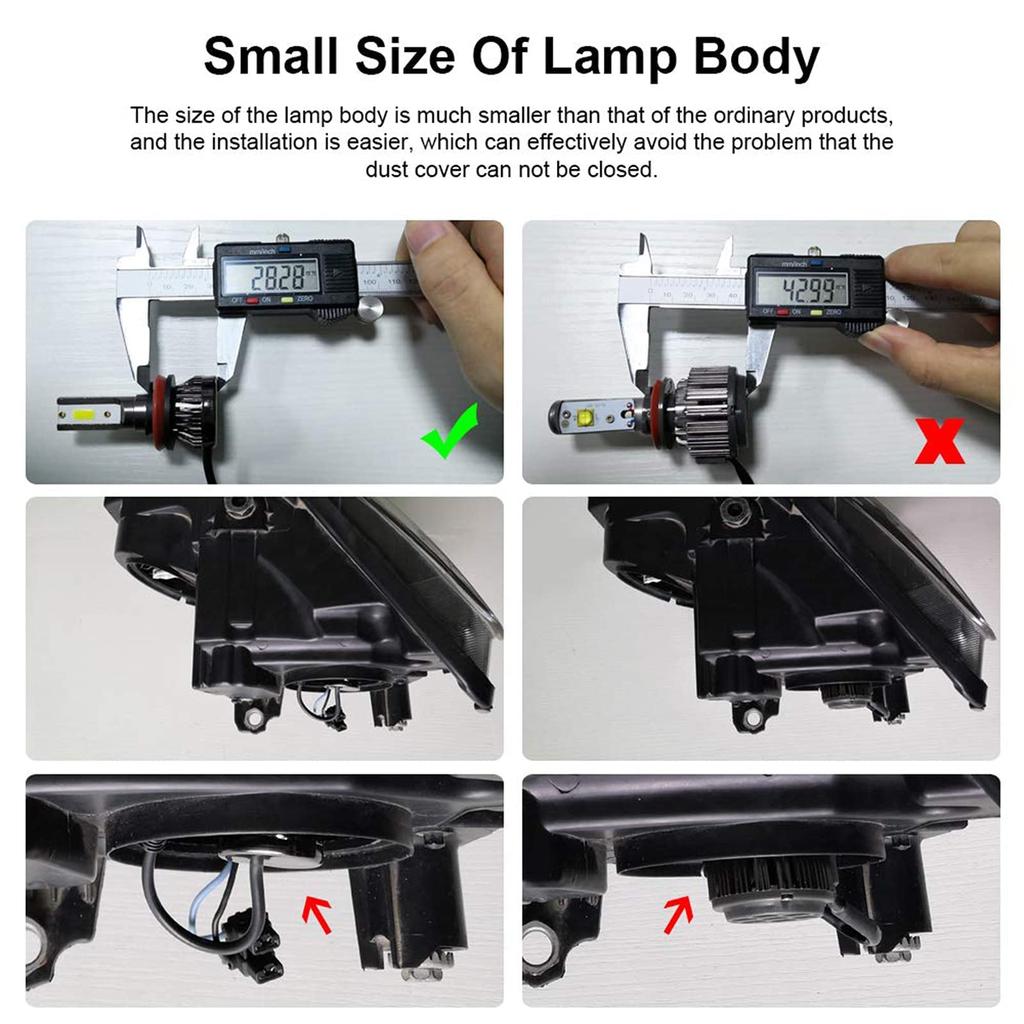 VIPIH 2pcs H4 LED Headlight LED Fog Light 36W 8000LM High Brightness COB Beam 6000K Bulbs, H4/HB2/9003 Bulbs, Chip, Hi/Lo
