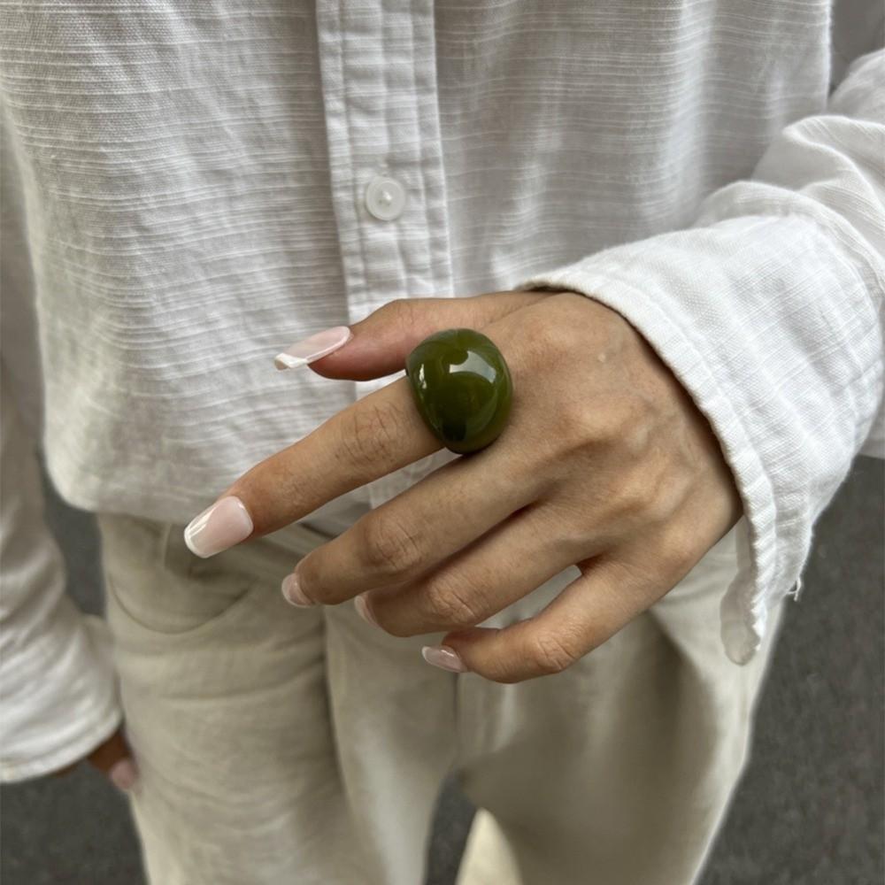 Dome Transparent Resin Ring Multicolour Irregular Ring Unique Acrylic Geometric Ring  Jewelry