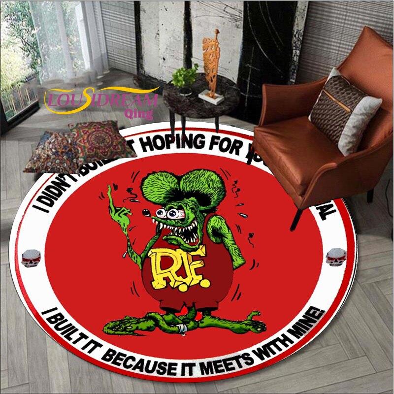 Carpet Retro Round Carpet Living Room Bedroom Skull Design Men's Gift