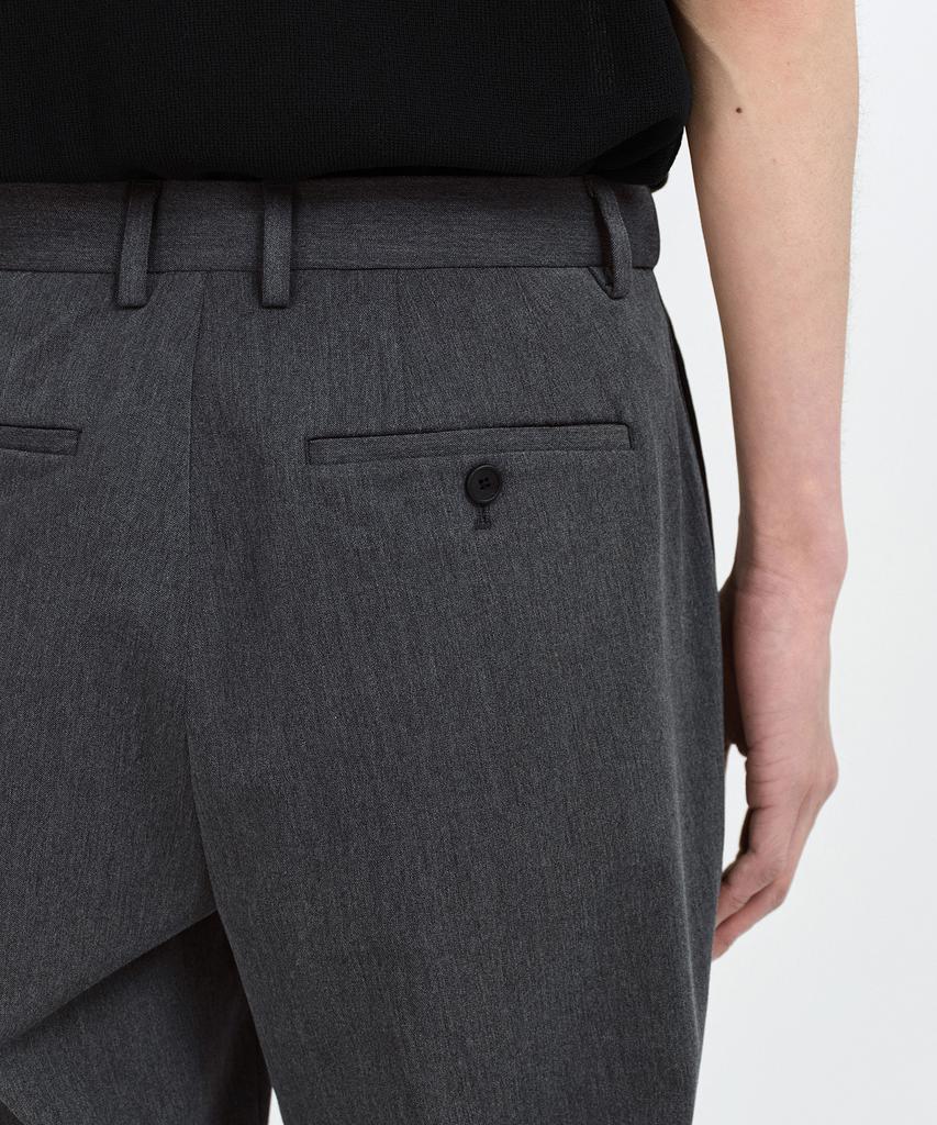 MUSINSA STANDARD Relaxed Tapered Hidden Banding Crop Slacks [Medium Gray]