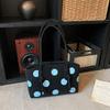 Cute Polka Dot Tote Bag For Women Large Capacity Shoulder Bag Sweet Aesthetic Handbag College Students Daily Commute Shopper Bag