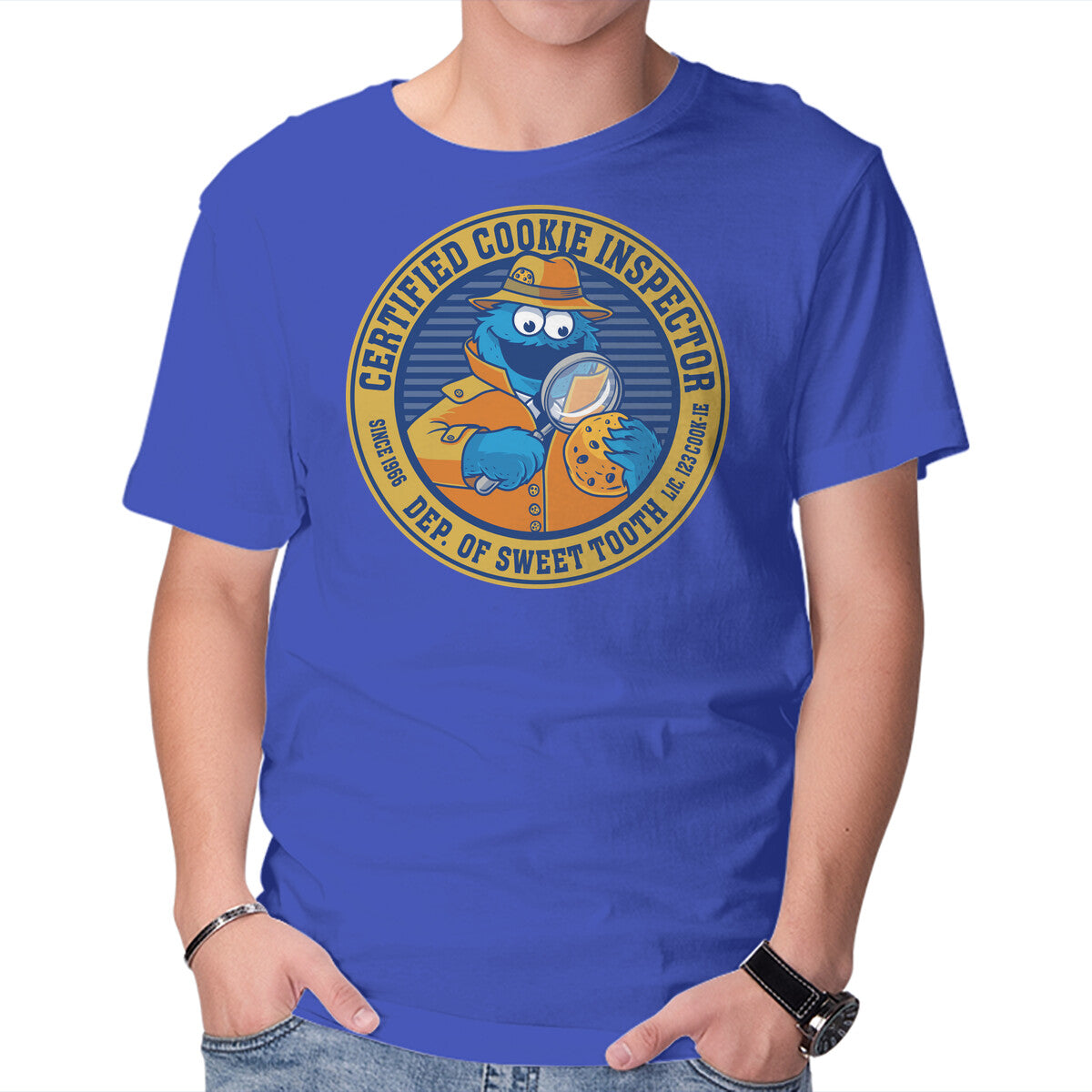 Unisex Crew Neck T-Shirt Certified Cookie Inspector Graphic Short Sleeve Casual Tee XXXL