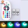 6/10SMD LEDs RGB T10 LED Car Interior Dome Light W5W Bulb Multi Color Reading Lamp with Remote Control