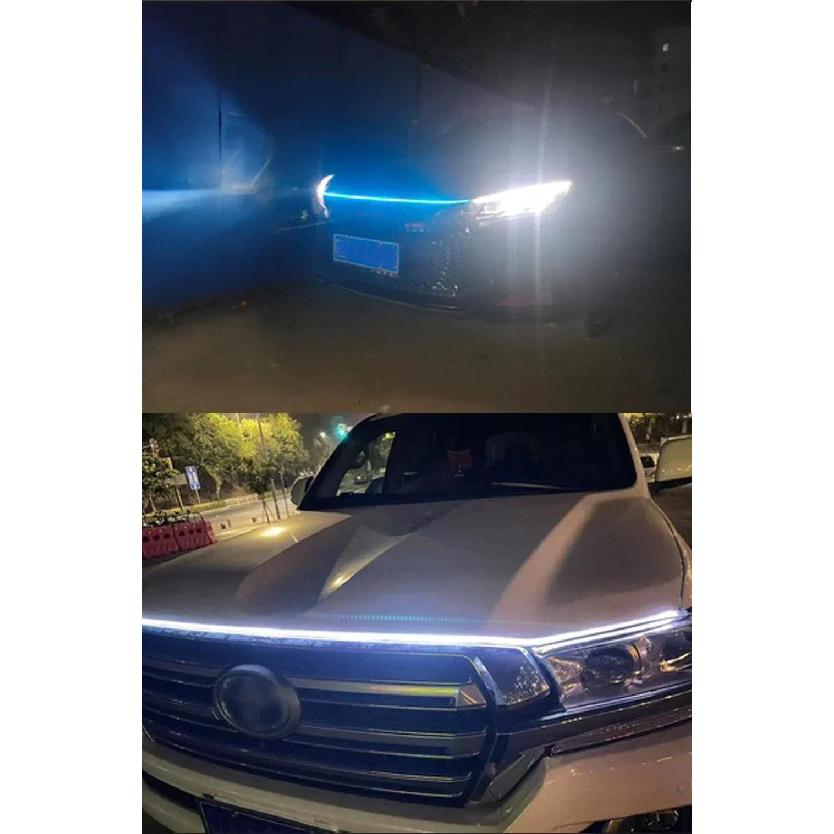 120cm 150cm 180cm Car Hood Light Strip Daytime Running Flexible LED Auto Decorative Atmosphere Ambient Lamps DRL 12V Neon Lights 4