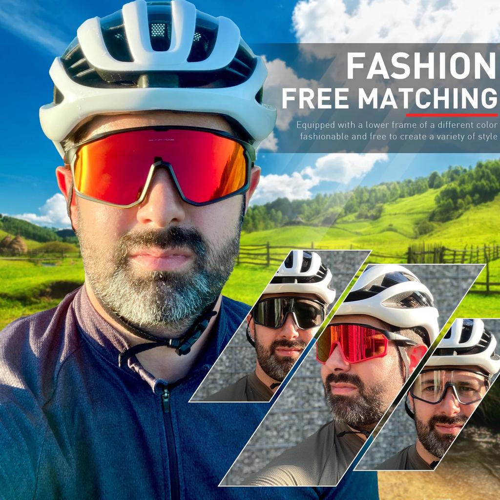 Kapvoe Polarized Sports Sunglasses Cycling Glasses Mountain Bike Goggles Fishing Eyewear Men Women Sunglasses Sports Eyewears