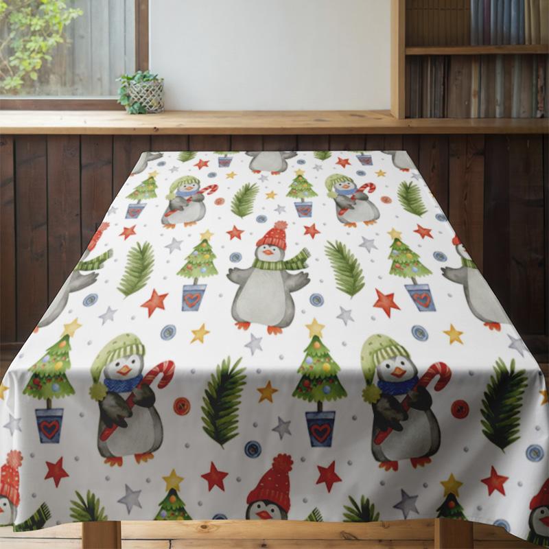 Vibrant Christmas Tablecloth Holiday Decor for Dining Room or Kitchen Various Patterns Available