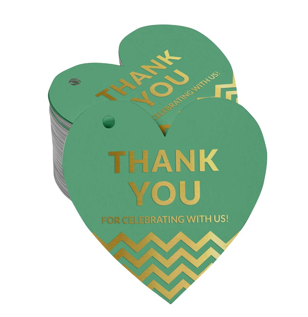 Inkdotpot Danke, dass Sie mit uns gefeiert haben Junggesellinnenabschied-Babyparty-Ruhestand-Hochzeit-Geburtstag Flaschenanhänger Echte Silberfolie Gastgeschenk Anhänger Packung von