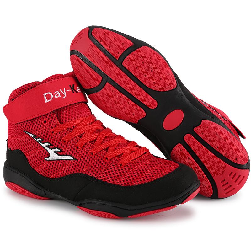 Chaussures de lutte légères pour salle de sport Hommes Femmes Maille respirante Chaussures de boxe Baskets respirantes pour femmes pour arts martiaux Sparring libre