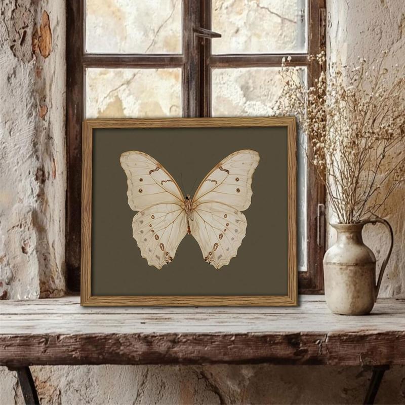 Antique Picture Frame Butterfly Paintings Wall Art Wall Hanging Decoration Wood Frame Easy Installation Home Accent