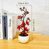 Simulation Pflaumenblüte Topfpflanze Künstliche Plastik Falsche Blumen Heim Büro Schreibtisch Ornamente Hochzeitsfeier Hintergrunddeko