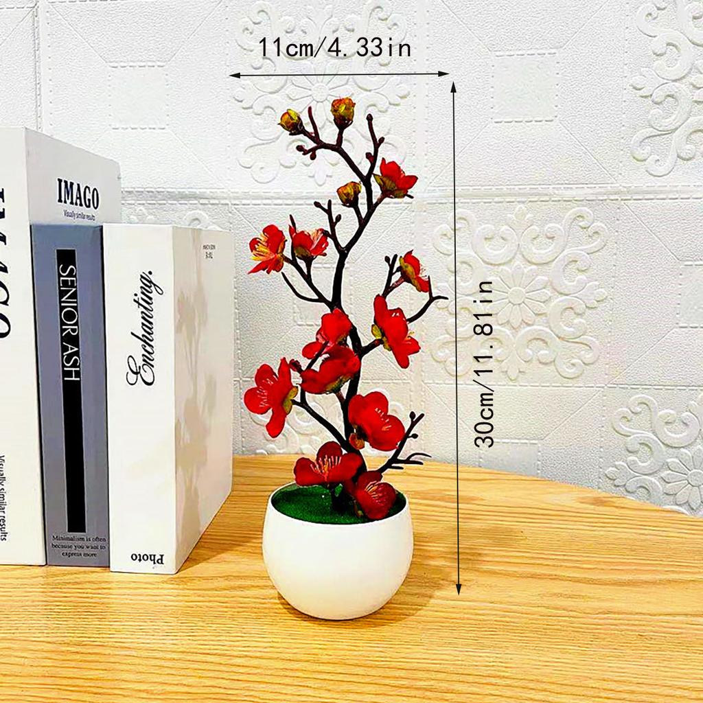 Simulare Ghiveci Plantă Floare Prun Artificial Plastic Flori False Ornamente Birou Acasă Decor Fundal Petrecere Nuntă