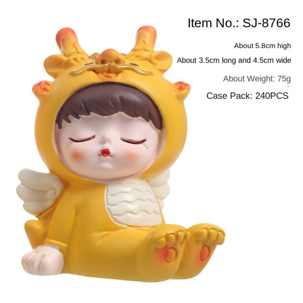 Cartoon Dragon Baby Ornament Resin Dragon Statue Car Interior Dragon Figurine  Children