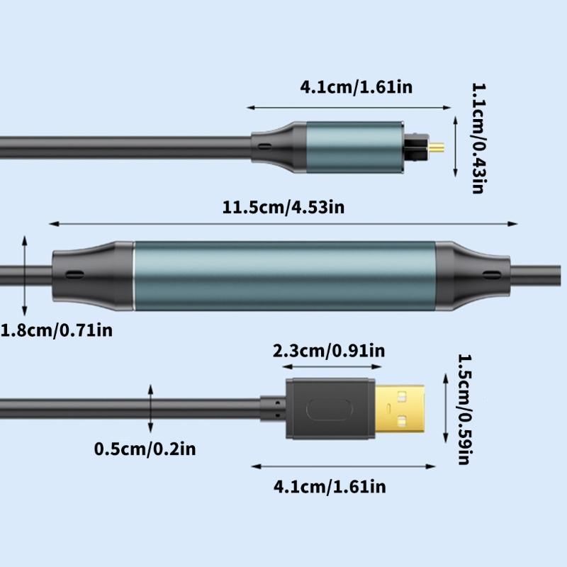 24Bit USB Digital Fiber Optical Analog Sound Cable SPDIF Digital Sound Converter Cable for HDTV Multimedia Speaker