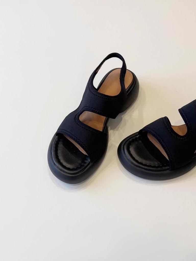Sheepskin Version~ Elastic Lycra Roman Sandals Women's Summer New Models with Skirts, Platform Muffins, Casual Versatile Soft-soled Shoes