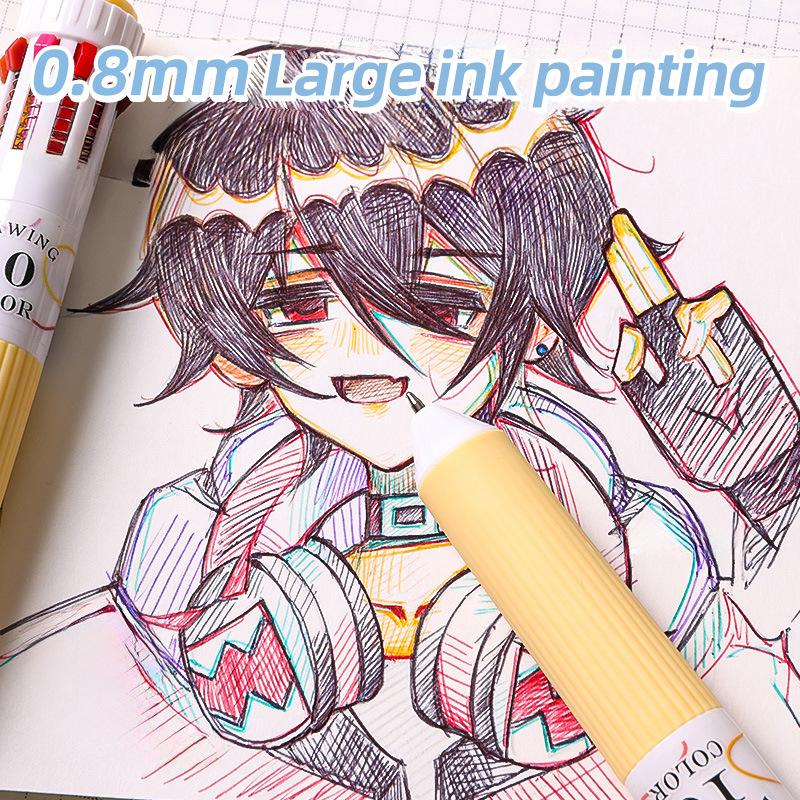 28 Barevná kuličková pera 0,8 mm Měkký úchop Stiskací Vícebarevné psací pero Pro kreslení Školní potřeby Papírnictví