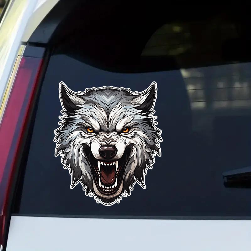 Ferocious Wolf Car Decals Weather-Resistant PVC Vinyl Stickers for Vehicle Windows Laptop Crafts Body Stickers
