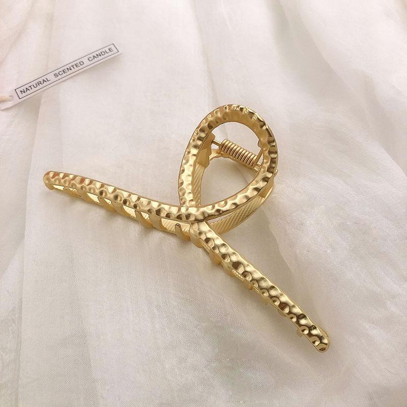 New Women Elegant Gold Silver Hair Clip Hollow Geometric Metal Hair Claw Headband Crab Hair Clips Fashion Hair Accessories