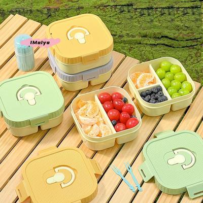 Tragbare Kunststoff-Lunchbox für Kinder und Schüler mit Fächern, auslaufsicher, mikrowellengeeignet, für Obstsalat, Bento-Behälter für die Schule