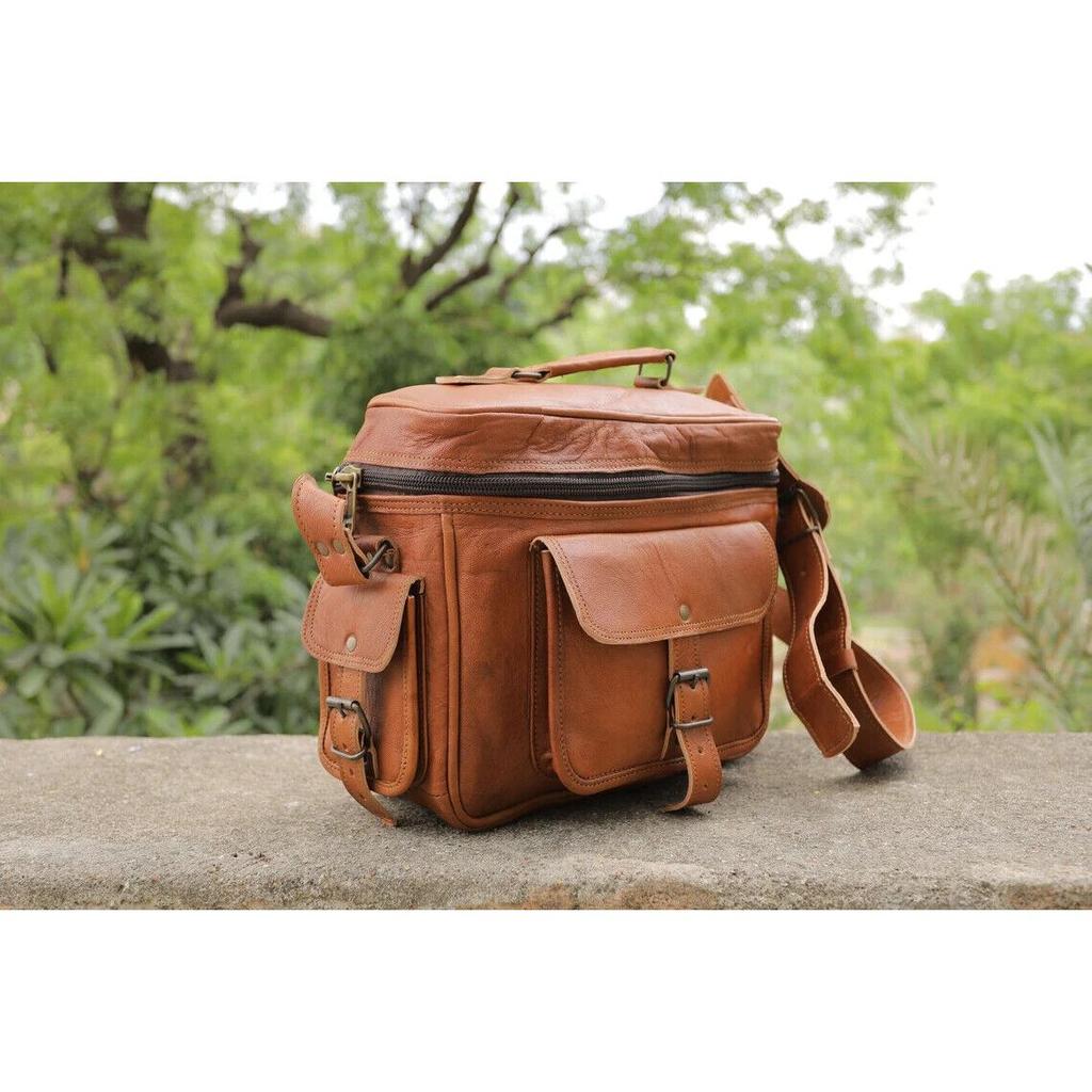 Leather Camera Bag Satchel DSLR Camera Bag Genuine Leather Bag for Camera Saddle