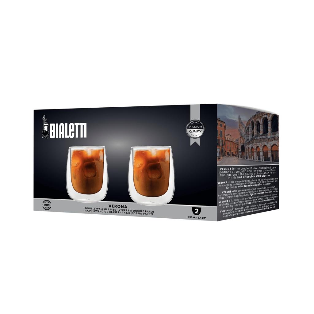 Bialetti Verona Dvoustěnné Žáruvzdorné Balení 2 kusů Sklo, Sklo, 250ml,