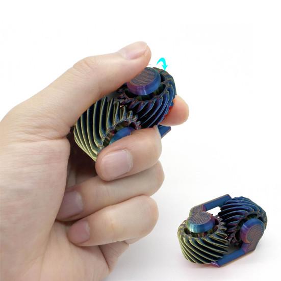 3D Printed Fidget Spinner Toy Anxiety Stress Relief Gear Spinner Sensory Toys Portable Travel Focus Enhancing Office Fidget Gear Toy