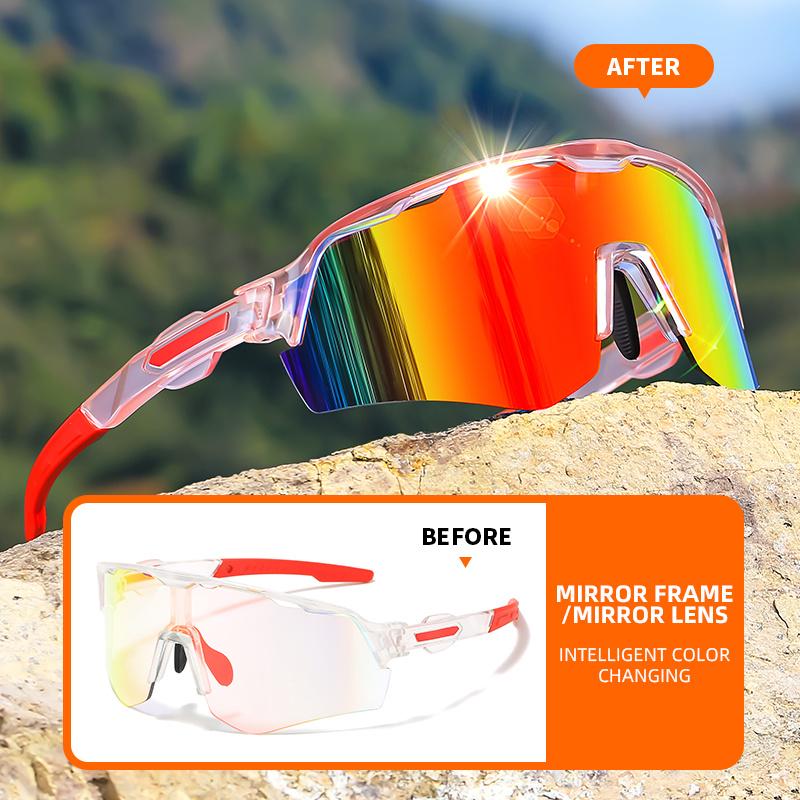 Color Changing Photochromic Glasses for Men & Women - Oversized PC Lens, Composite Frame, UV400 Protection